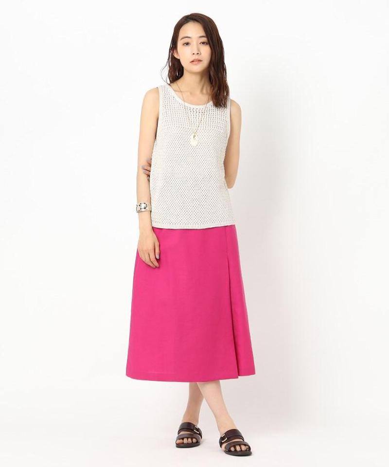 ペーパーリネン混ノースリーブニット