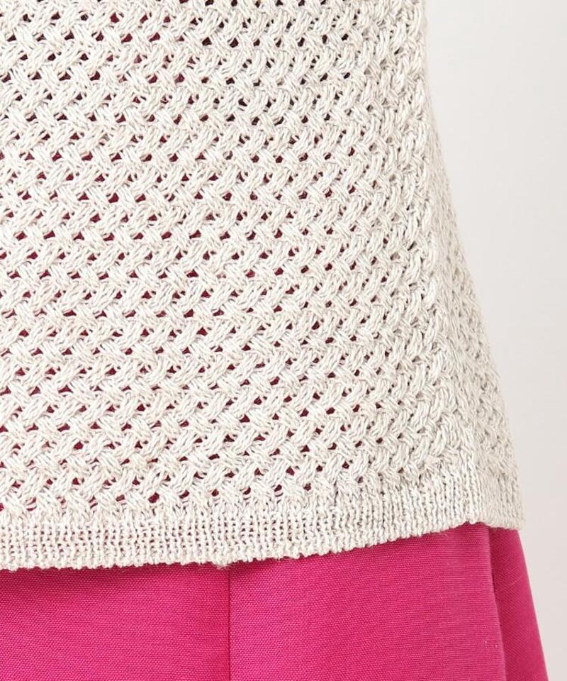 ペーパーリネン混ノースリーブニット