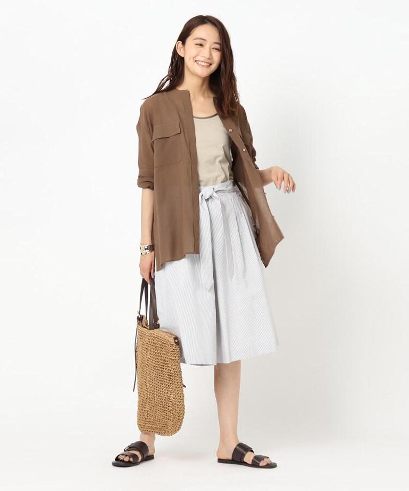 コットン混ボイルフラップシャツ