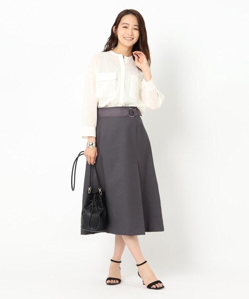 コットン混ボイルフラップシャツ