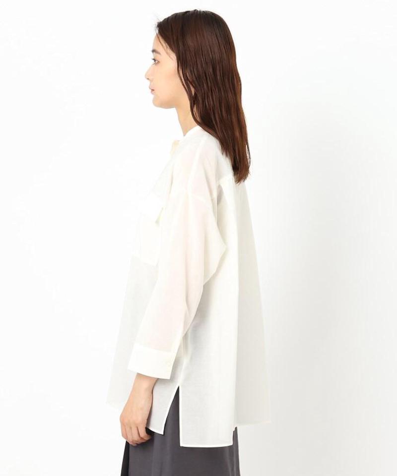 コットン混ボイルフラップシャツ