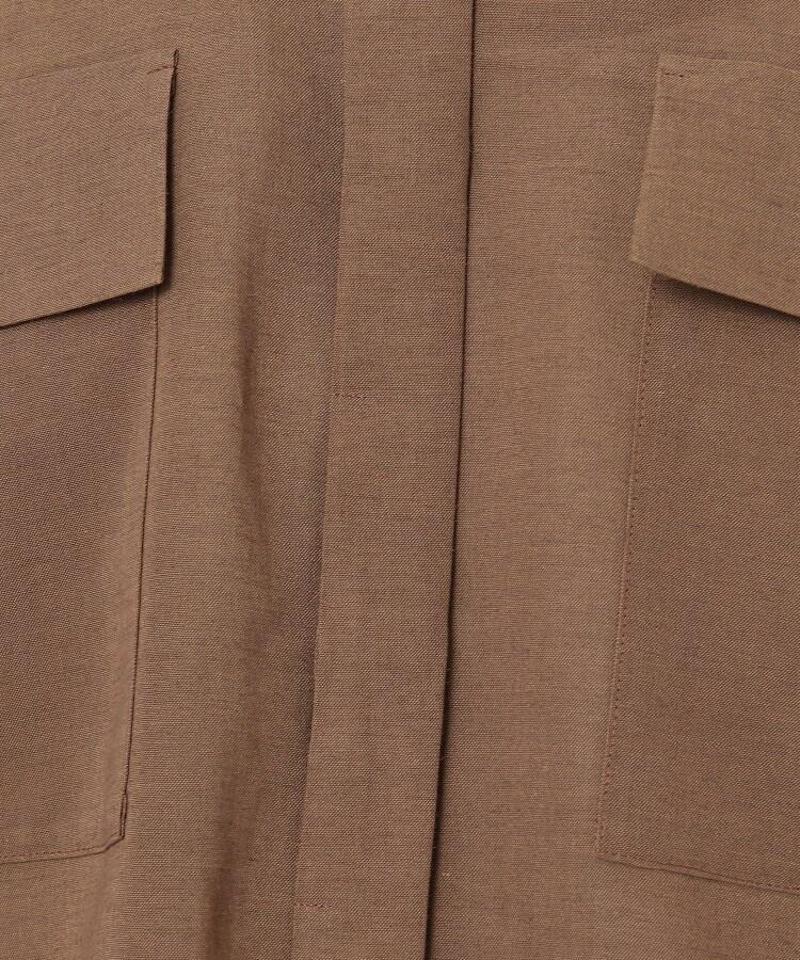 コットン混ボイルフラップシャツ