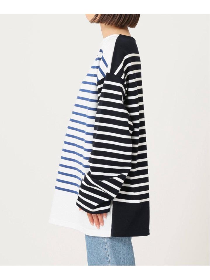 <<追加予約>>【INSCRIRE /アンスクリア】 BORDER BIG BOAT NECK:カットソー◆2（JOURNAL STANDARD L'ESSAGE）