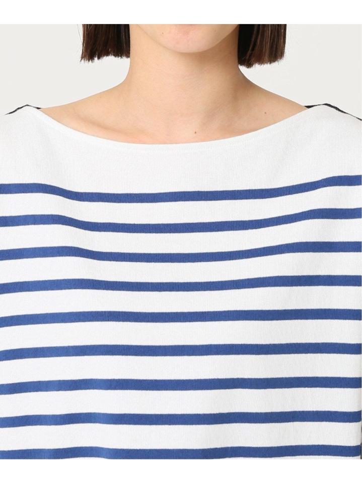 <<追加予約>>【INSCRIRE /アンスクリア】 BORDER BIG BOAT NECK:カットソー◆2（JOURNAL STANDARD L'ESSAGE）