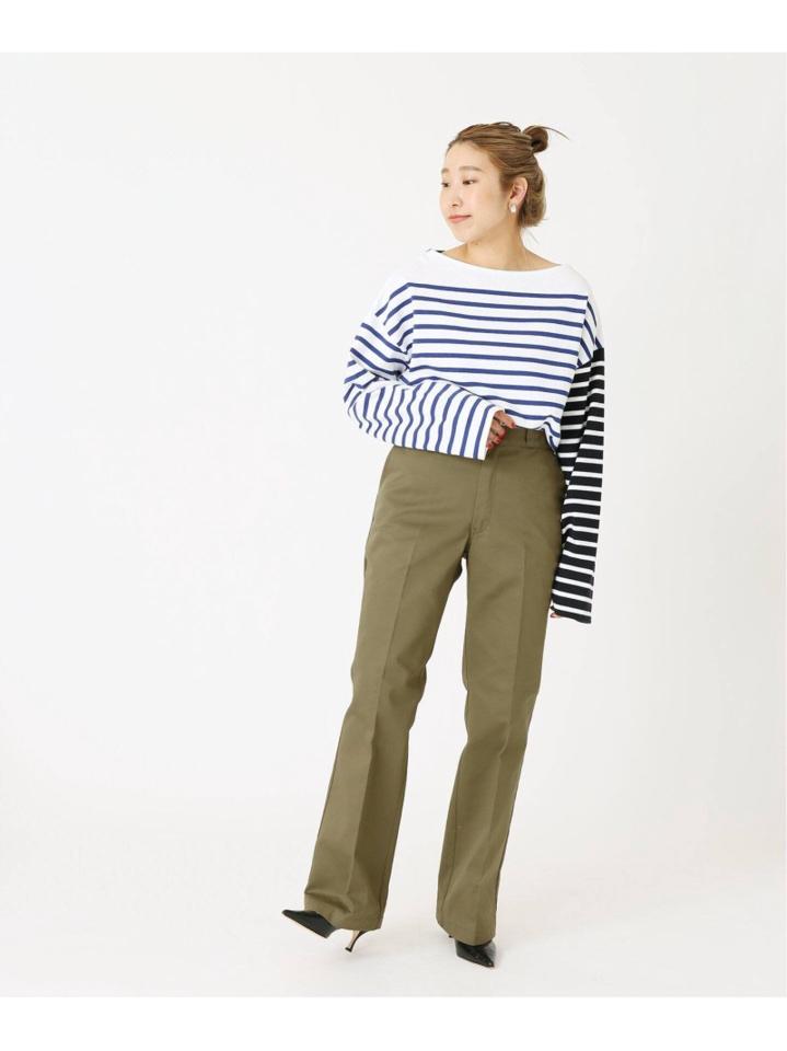 <<追加予約>>【INSCRIRE /アンスクリア】 BORDER BIG BOAT NECK:カットソー◆2（JOURNAL STANDARD L'ESSAGE）