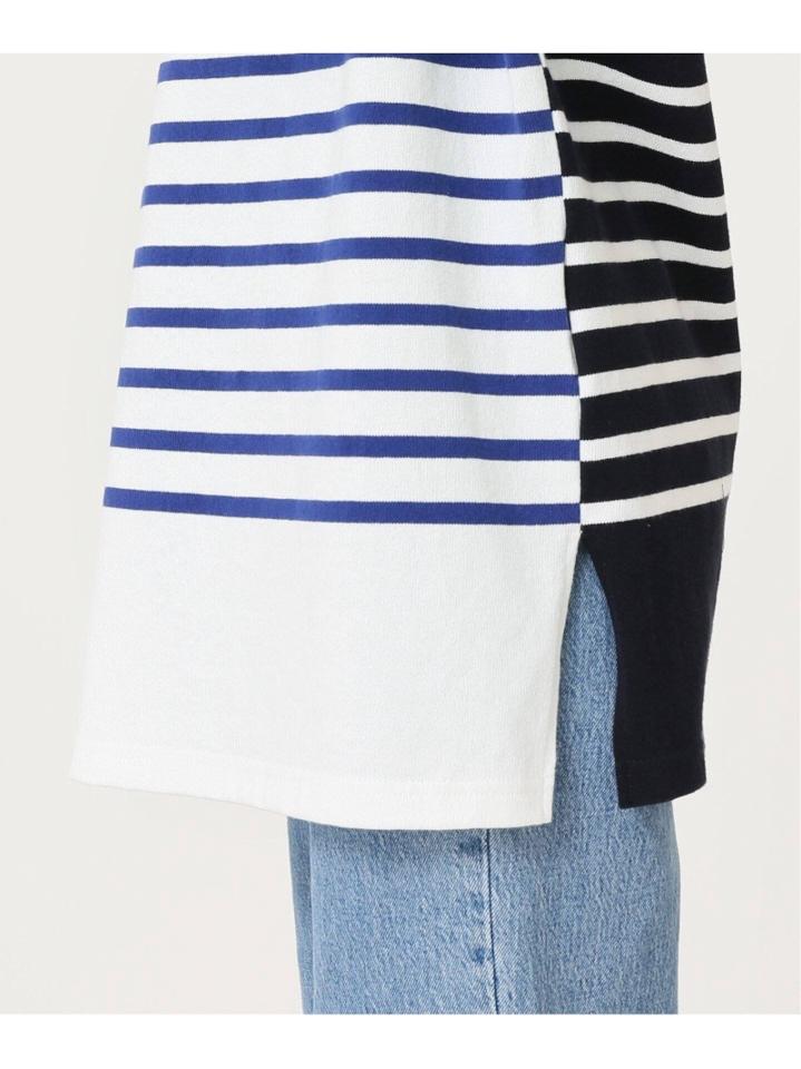 <<追加予約>>【INSCRIRE /アンスクリア】 BORDER BIG BOAT NECK:カットソー◆2（JOURNAL STANDARD L'ESSAGE）