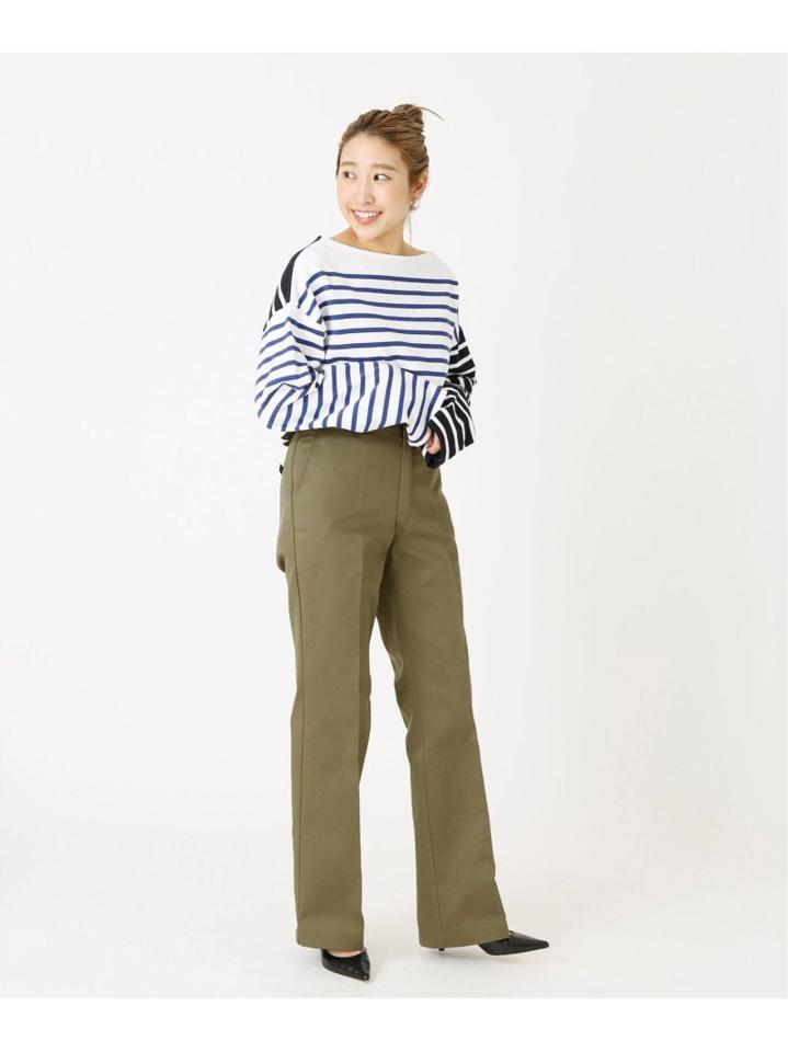 <<追加予約>>【INSCRIRE /アンスクリア】 BORDER BIG BOAT NECK:カットソー◆2（JOURNAL STANDARD L'ESSAGE）