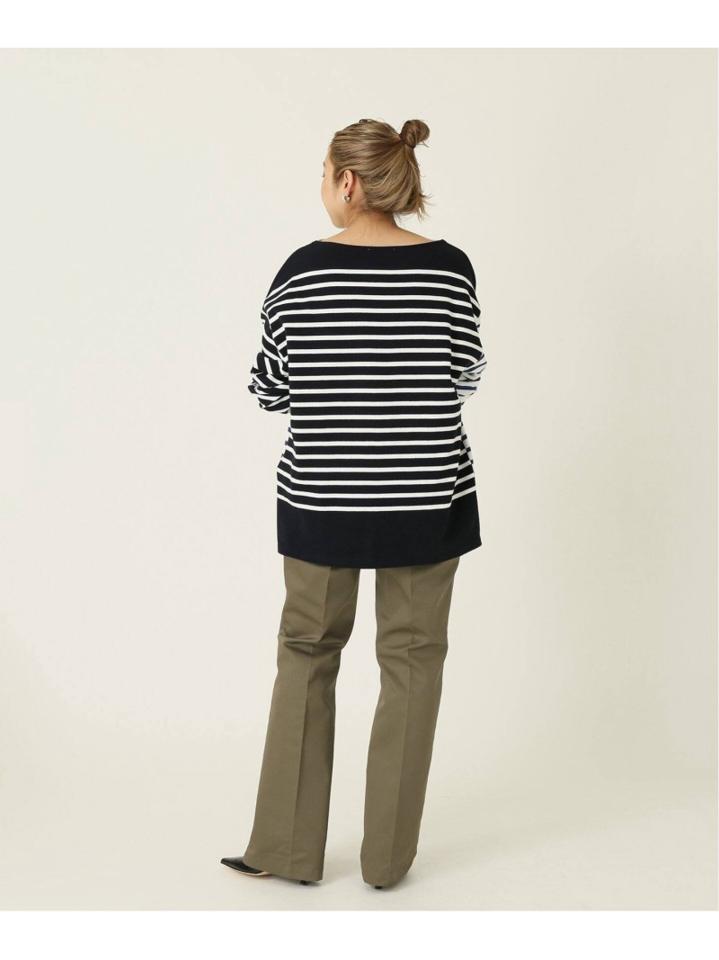 <<追加予約>>【INSCRIRE /アンスクリア】 BORDER BIG BOAT NECK:カットソー◆2（JOURNAL STANDARD L'ESSAGE）
