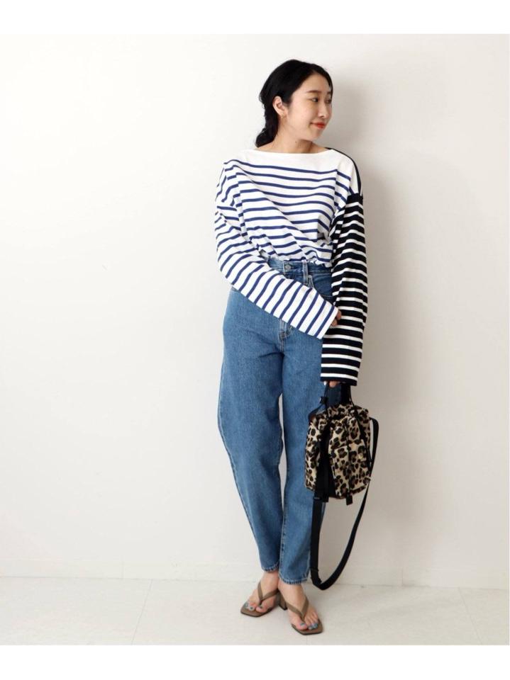 <<追加予約>>【INSCRIRE /アンスクリア】 BORDER BIG BOAT NECK:カットソー◆2（JOURNAL STANDARD L'ESSAGE）