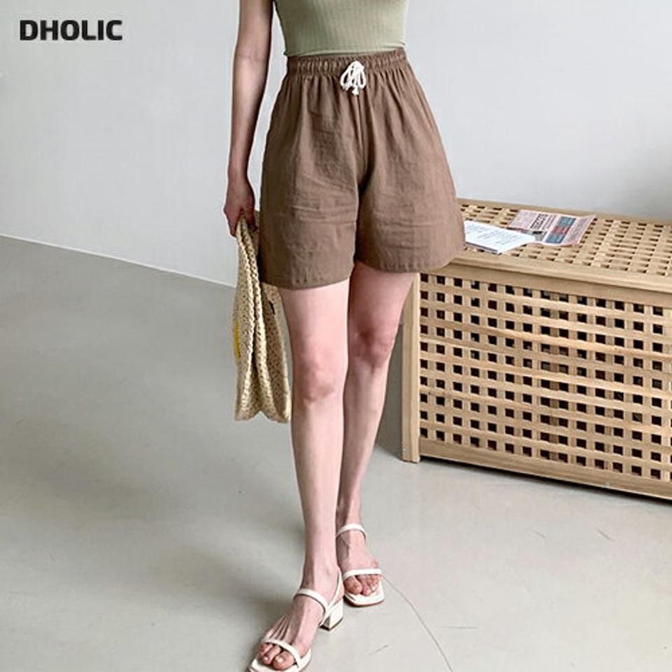 ドロストショートパンツ・全4色・t65555 レディース 【pt】 パンツ ズボン ショートパンツ 短パン 単色 無地 シンプル ベーシック ウエストゴム ドロスト カジュアル ラフ 春 夏 韓国 ファッション