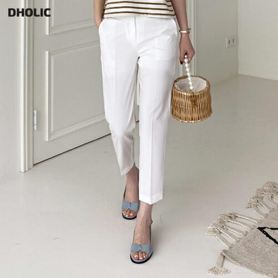 【只今10%OFF】スリムスリットヘムスラックス・全3色・t68944 レディース 【pt】 スラックス パンツ ズボン ロングパンツ スリム スリット 単色 無地 シンプル ベーシック 大人 オフィスカジュアル クロップド丈 春 夏 韓国 ファッション ハイホリHIHOLLI