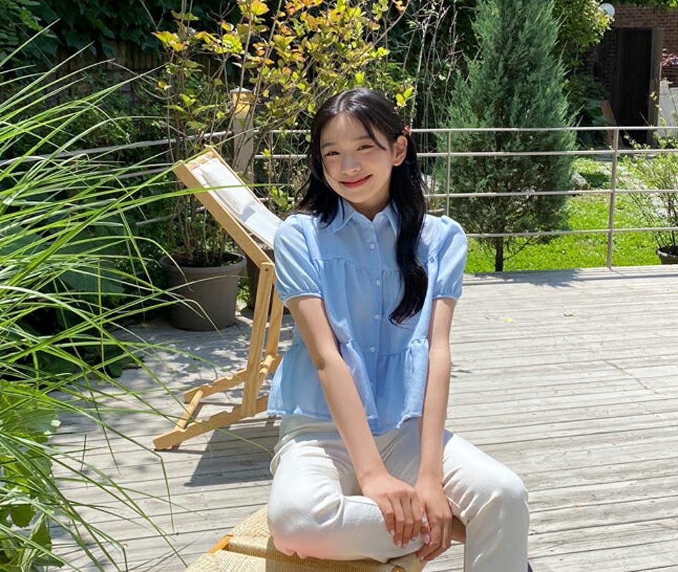 カラーティアードブラウス・全4色・t64338 レディース 【bl】 トップス ブラウス 半袖 ティアード 単色 無地 シンプル フェミニン 大人 可愛い かわいい 春 夏 韓国 ファッション NIJU