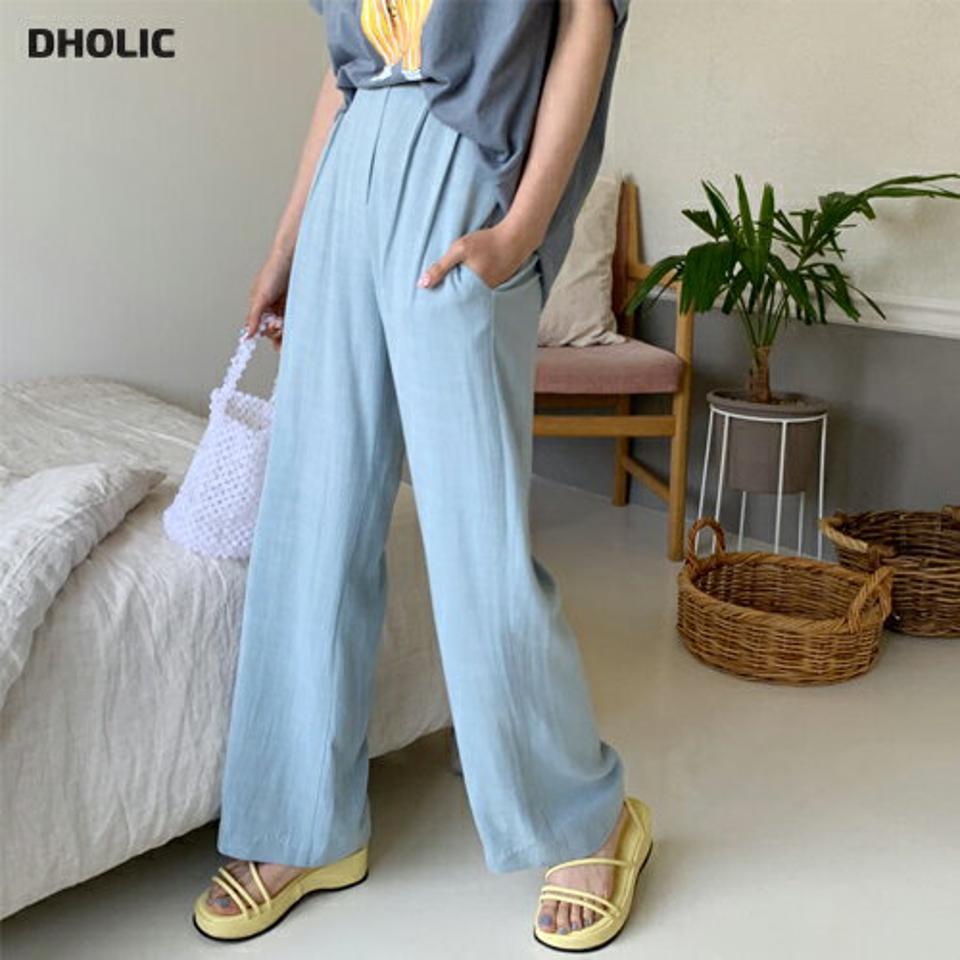 タックウエストゴムパンツ・全3色・t64337 レディース 【pt】 パンツ ズボン ロングパンツ ウエストゴム タック 単色 無地 シンプル ベーシック カジュアル 春 夏 韓国 ファッション NIJU