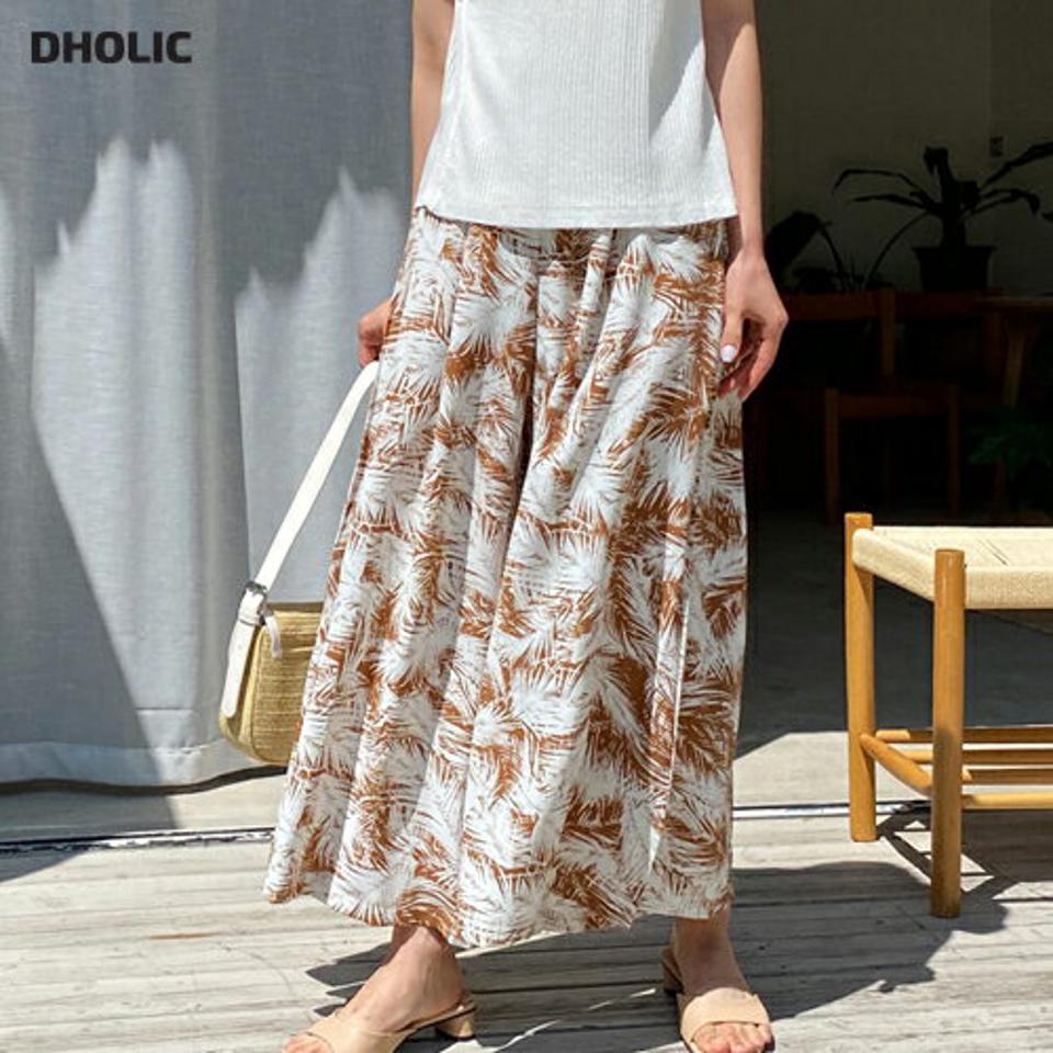 2TYPEパターンフレアパンツ・全4色・b65318 レディース 【pt】 パンツ ズボン ロングパンツ ワイド フレア 総柄 体型カバー カジュアル ラフ 春 夏 韓国 ファッション