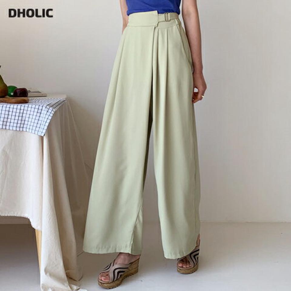 バックルボタンラップパンツ・全5色・t65348 レディース 【pt】 パンツ ズボン ロングパンツ ラップデザイン ラップパンツ 単色 無地 シンプル 大人 カジュアル 春 夏 韓国 ファッション