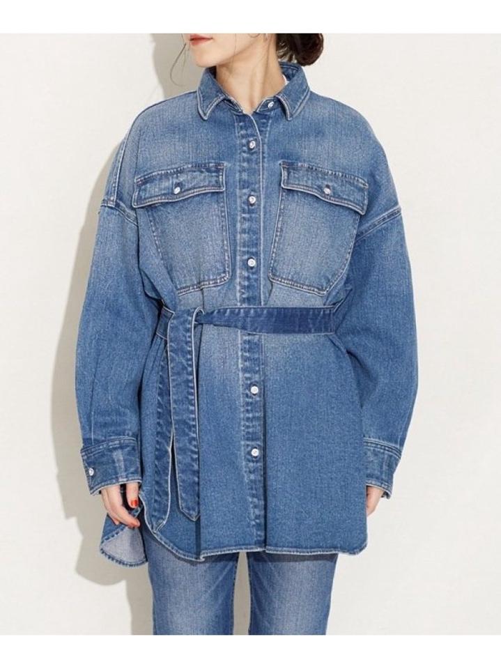 別注Almond デニムビッグシャツ 長袖（Healthy denim）