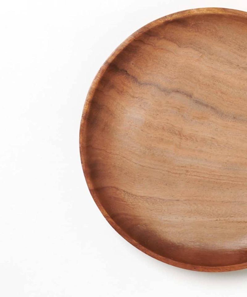 〈木製食器・お皿〉アカシアラウンドトレー L