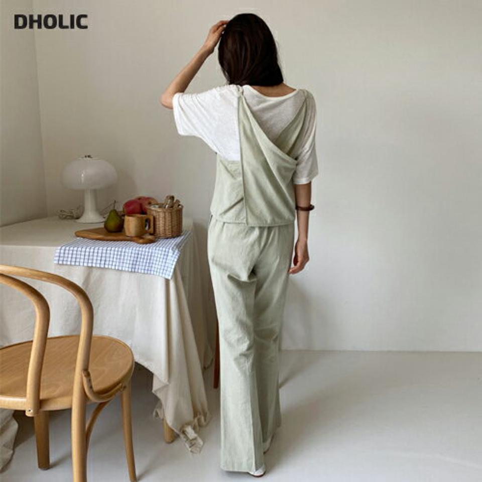 クロススリーブレス&フレアスリットパンツSET・全3色・t62344 レディース 【pt】 セットアップ setup トップス スリーブレス ノースリーブ キャミソール パンツ ズボン リネン 春 夏 韓国 ファッション