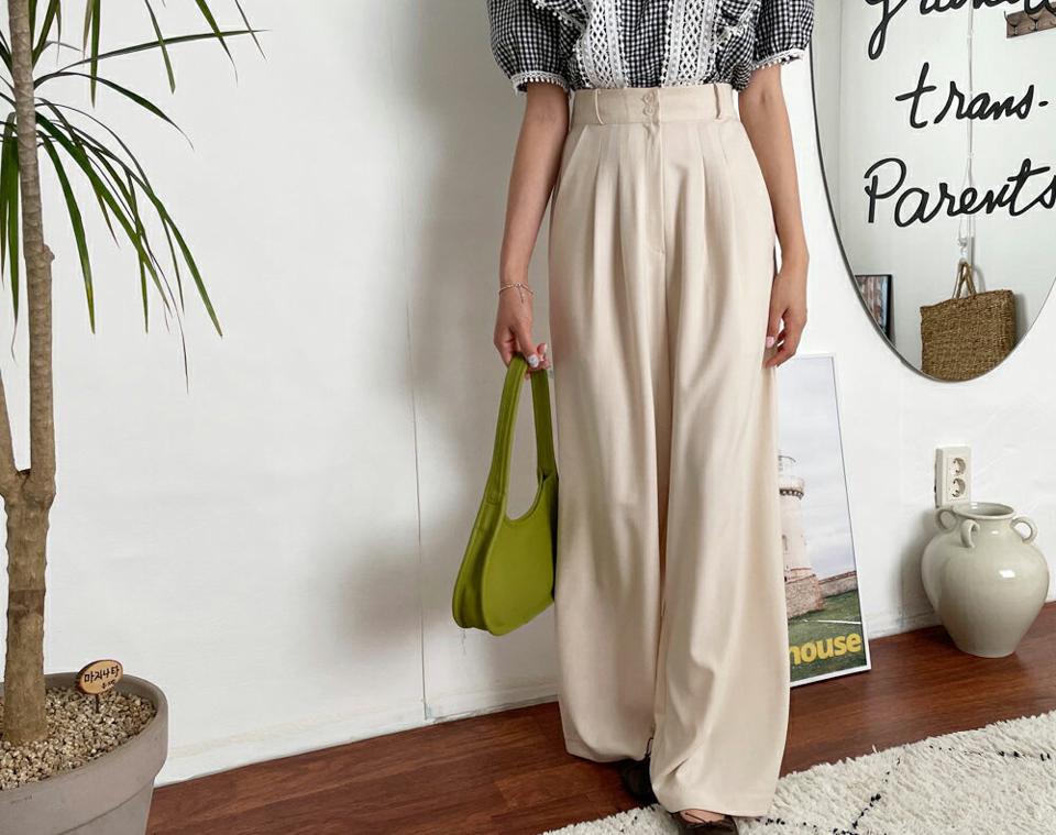 【全品10%OFF】ツータックワイドパンツ・全2色・t00076 レディース 【pt】【パンツ ズボン ロングパンツ ワイド ツータック 単色 無地 シンプル 大人 カジュアル ベーシック 春 夏 韓国 ファッション】【NIJU】