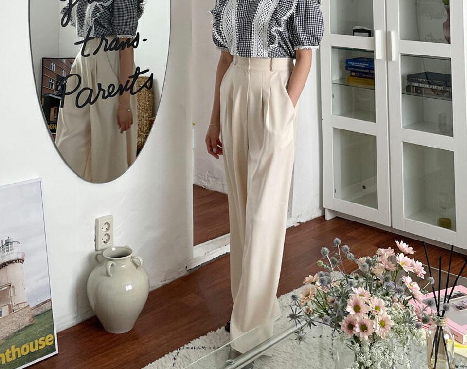 【全品10%OFF】ツータックワイドパンツ・全2色・t00076 レディース 【pt】【パンツ ズボン ロングパンツ ワイド ツータック 単色 無地 シンプル 大人 カジュアル ベーシック 春 夏 韓国 ファッション】【NIJU】