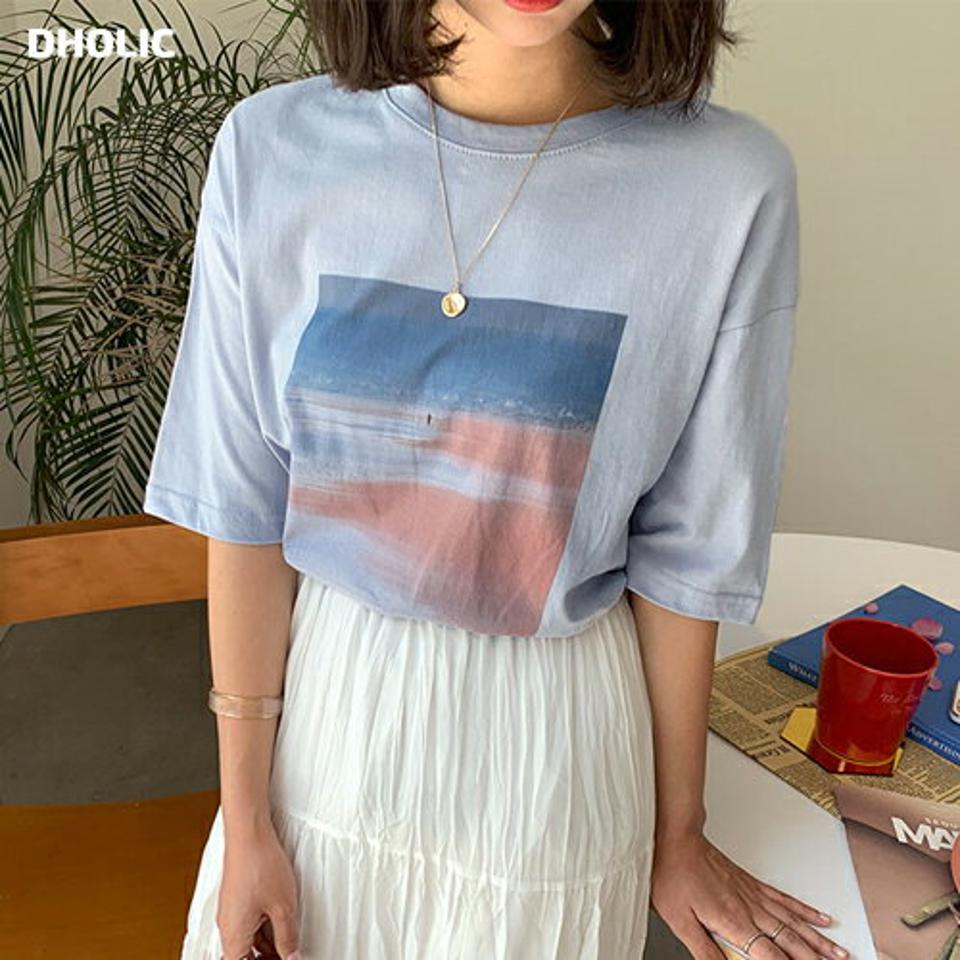 グラフィカルプリントTシャツ・全3色・t64062 レディース 【tops】【トップス Tシャツ 半袖 ハーフスリーブ グラフィック プリント カジュアル ラフ 春 夏 韓国 ファッション】
