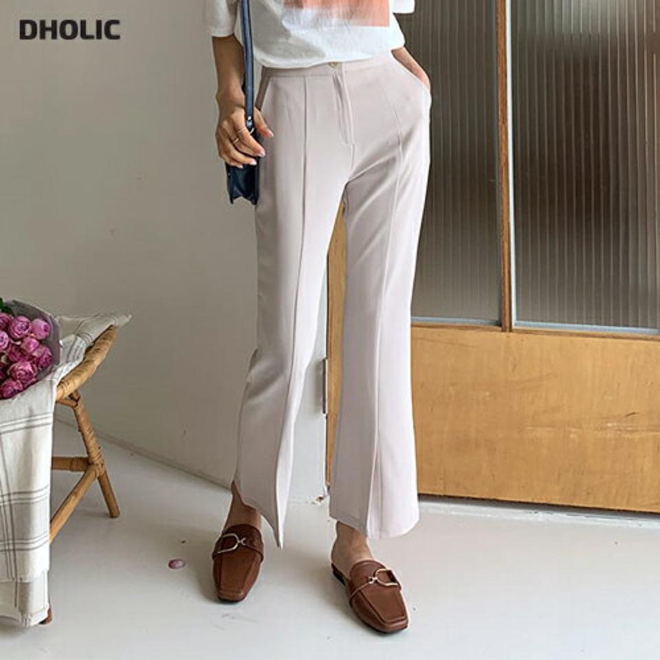 【只今10%OFF】シークレットゴムスリットスラックス・全3色・t64051 レディース 【pt】【スラックス パンツ ズボン ロングパンツ シークレットゴム 単色 無地 シンプル ベーシック 大人 オフィスカジュアル 春 夏 韓国 ファッション】