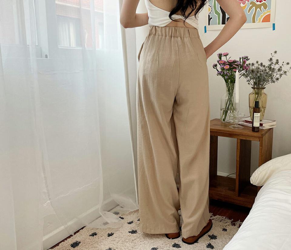 【只今10%OFF】リンクルワイドパンツ・全2色・t00070 レディース 【pt】【パンツ ズボン ロングパンツ ワイド リンクル 単色 無地 シンプル カジュアル 春 夏 韓国 ファッション】【NIJU】