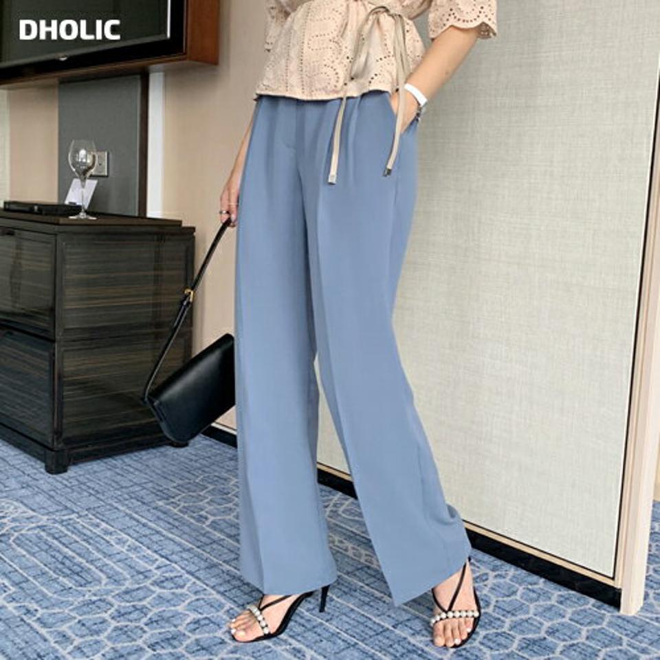 ツータックワイドスラックスパンツ・全4色・t69050 レディース 【pt】 スラックス パンツ ズボン ロングパンツ ワイド 単色 無地 シンプル 大人 オフィスカジュアル ツータック ベーシック 春 夏 韓国 ファッション ハイホリHIHOLLI