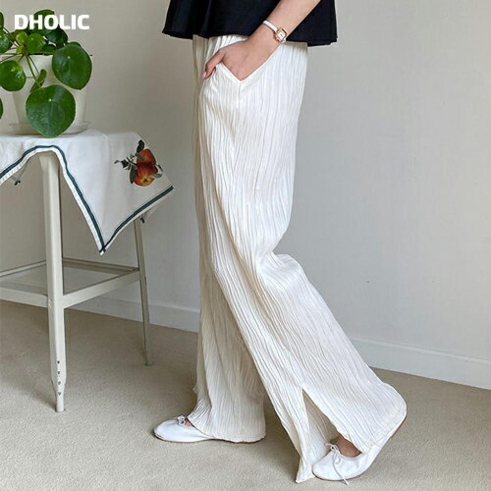 ウェーブリンクルパンツ・全3色・t64378 レディース 【pt】 パンツ ズボン ロングパンツ リンクル ウェーブ シンプル カジュアル ラフ ウエストゴム ワイド 春 夏 韓国 ファッション NIJU