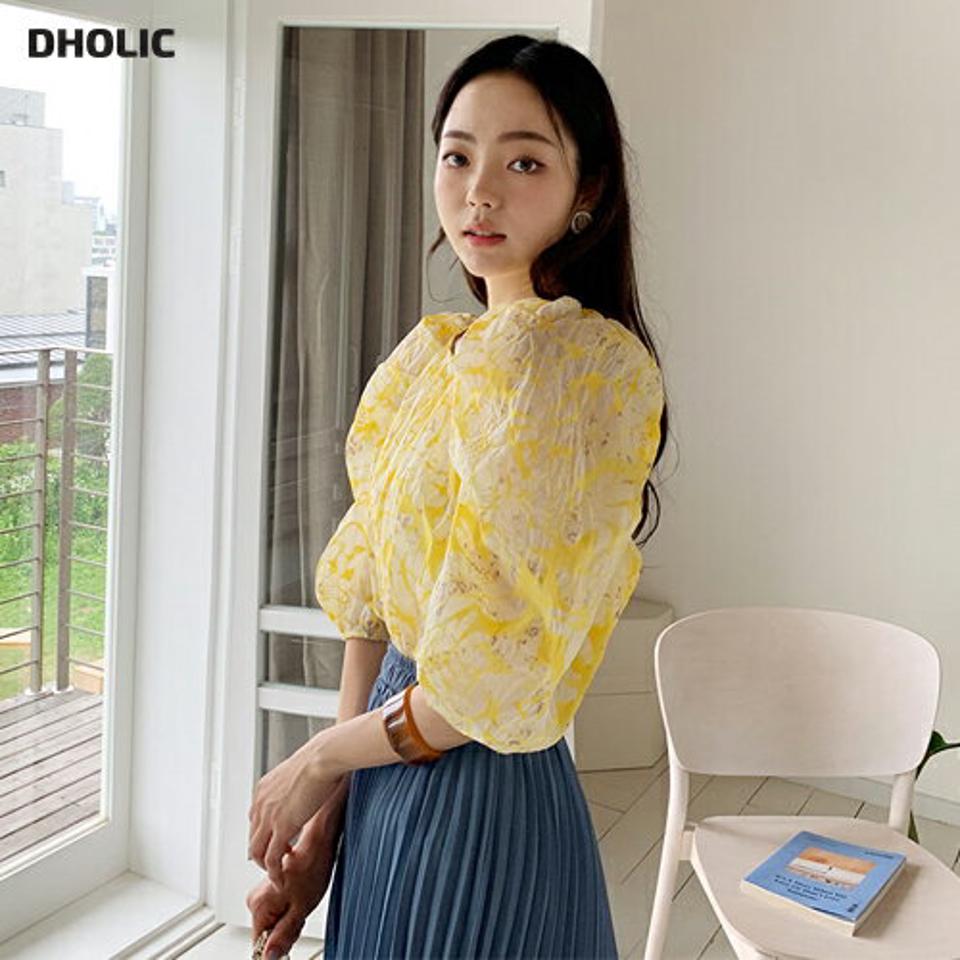 2WAYフリルパフ花柄ブラウス・全3色・t62371 レディース 【bl】 トップス ブラウス パフ袖 パフスリーブ フリル 花柄 オフショルダー 半端丈 七分袖 七分丈 7分袖 7分丈 かわいい 可愛い 上品 春 夏 韓国 ファッション