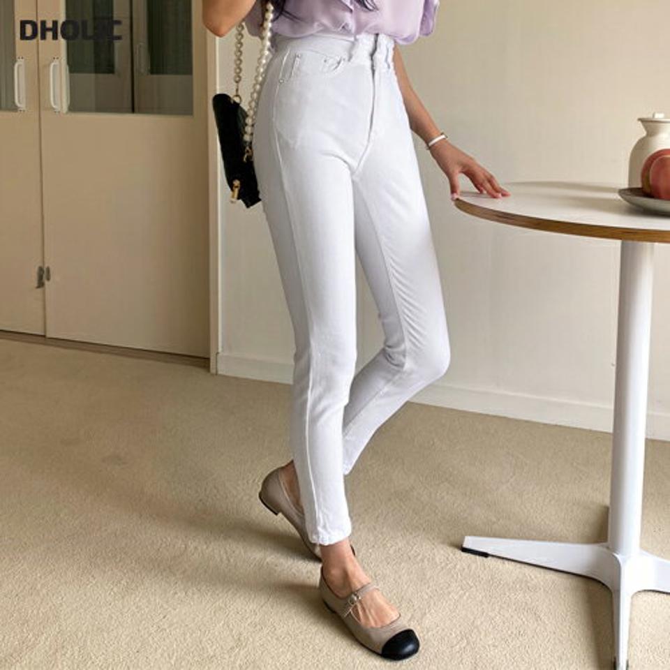 ツーボタンスキニーパンツ・全2色・t64385 レディース 【pt】 パンツ ズボン ロングパンツ スキニー 単色 無地 シンプ ベーシック カジュアル 春 夏 韓国 ファッション NIJU