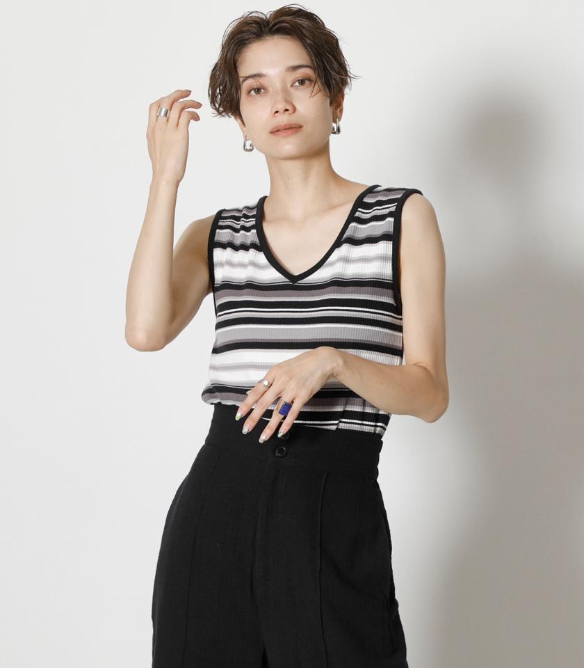 2WAY LACE UP RIB TANK/2WAYレースアップリブタンク