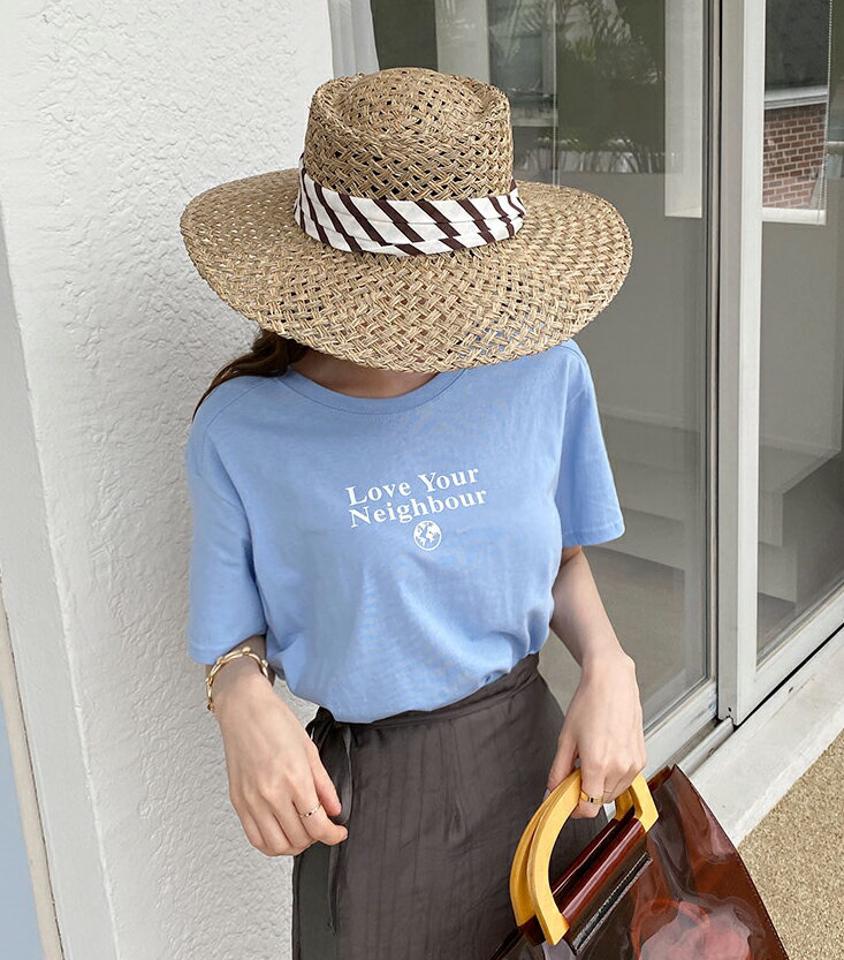 【全品10%OFF】レタリングラウンドTシャツ・全5色・t69069 レディース 【tops】【トップス Tシャツ 半袖 ハーフスリーブ ロゴ レタリング カジュアル ラフ シンプル 春 夏 韓国 ファッション】【ハイホリHIHOLLI】