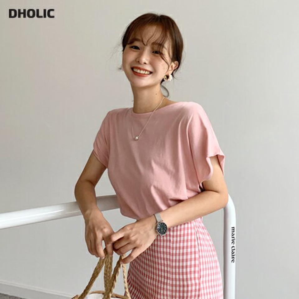 ドルマンTシャツ・全5色・b62371 レディース 【tops】 トップス Tシャツ 半袖 ドルマンスリーブ 単色 無地 シンプル カジュアル ショートスリーブ ラフ ピンク 春 夏 韓国ファッション
