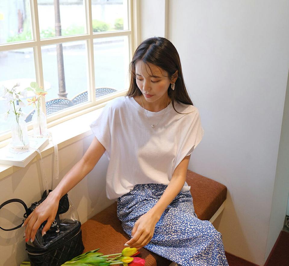 ドルマンTシャツ・全5色・b62371 レディース 【tops】 トップス Tシャツ 半袖 ドルマンスリーブ 単色 無地 シンプル カジュアル ショートスリーブ ラフ ピンク 春 夏 韓国ファッション