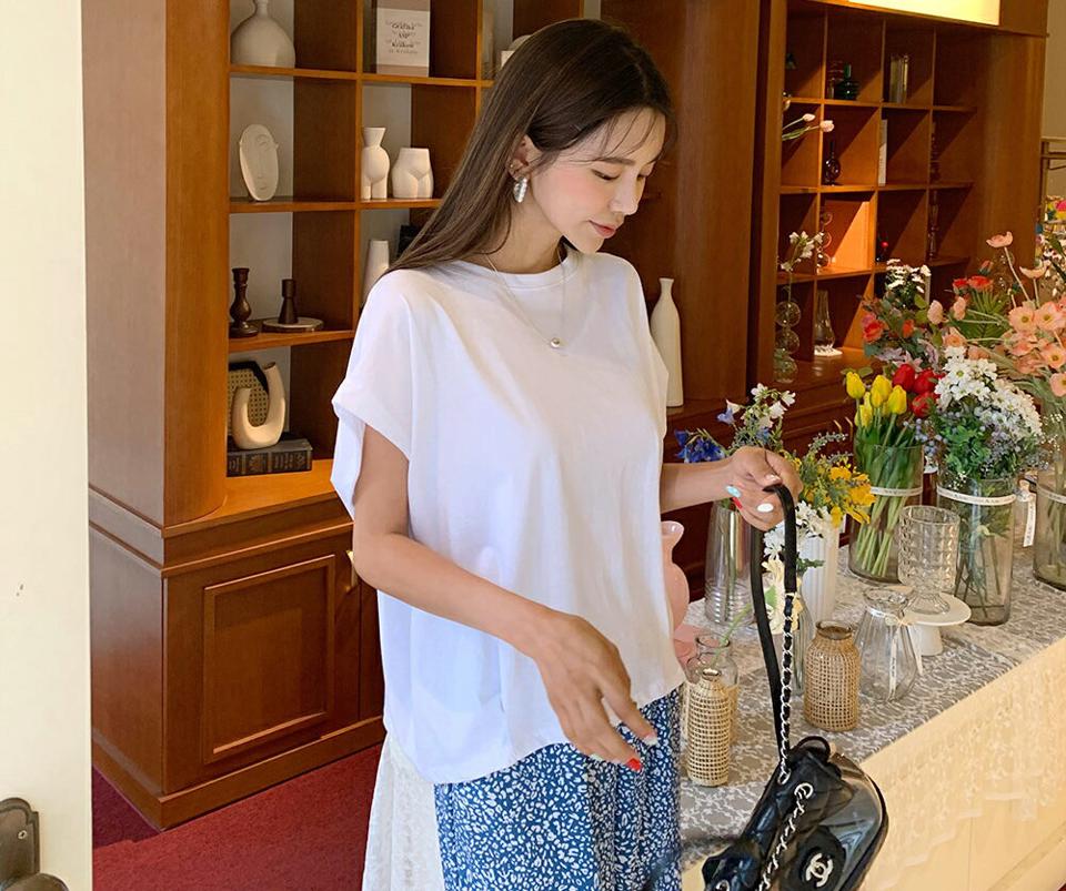ドルマンTシャツ・全5色・b62371 レディース 【tops】 トップス Tシャツ 半袖 ドルマンスリーブ 単色 無地 シンプル カジュアル ショートスリーブ ラフ ピンク 春 夏 韓国ファッション