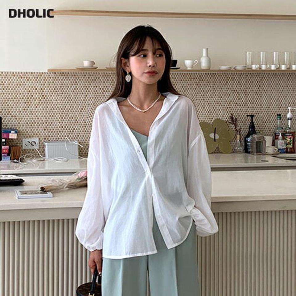 バックスリットリボンブラウス・全3色・t64118 レディース 【bl】 トップス ブラウス 長袖 りぼん バックスリット バックシャン 透け感 シースルー シアー 単色 無地 シンプル カジュアル ゆったり ルーズ 春 夏 秋 韓国 ファッション