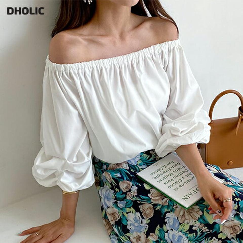 3WAYリボンブラウス・全3色・t64110 レディース 【bl】 トップス ブラウス 前後着用自由 オフショルダー フェミニン ギャザー 半端丈 可愛い かわいい 春 夏 韓国 ファッション