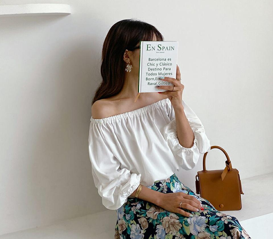 3WAYリボンブラウス・全3色・t64110 レディース 【bl】 トップス ブラウス 前後着用自由 オフショルダー フェミニン ギャザー 半端丈 可愛い かわいい 春 夏 韓国 ファッション