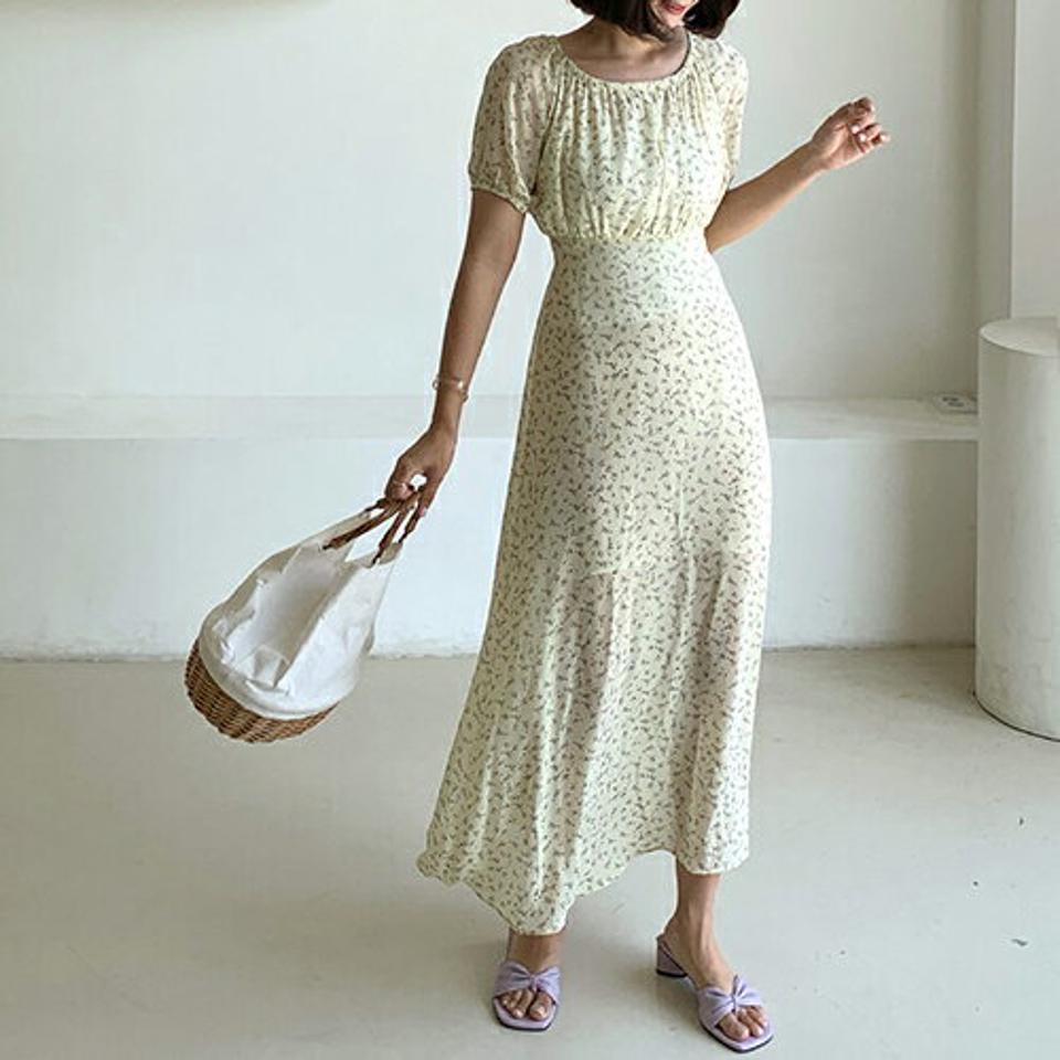 2WAY花柄ロングワンピース・全3色・t64120 レディース 【ops】 ワンピース ロング 半袖 ハーフスリーブ 花柄 小花柄 フェミニン オフショルダー 可愛い かわいい 春 夏 韓国 ファッション