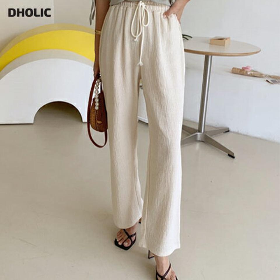 【全品10%OFF】ストリングリンクルワイドパンツ・全2色・t64132 レディース 【pt】【パンツ ズボン ロングパンツ ワイド リンクル ストリング シンプル ストレート カジュアル ウエストゴム 春 夏 韓国 ファッション】