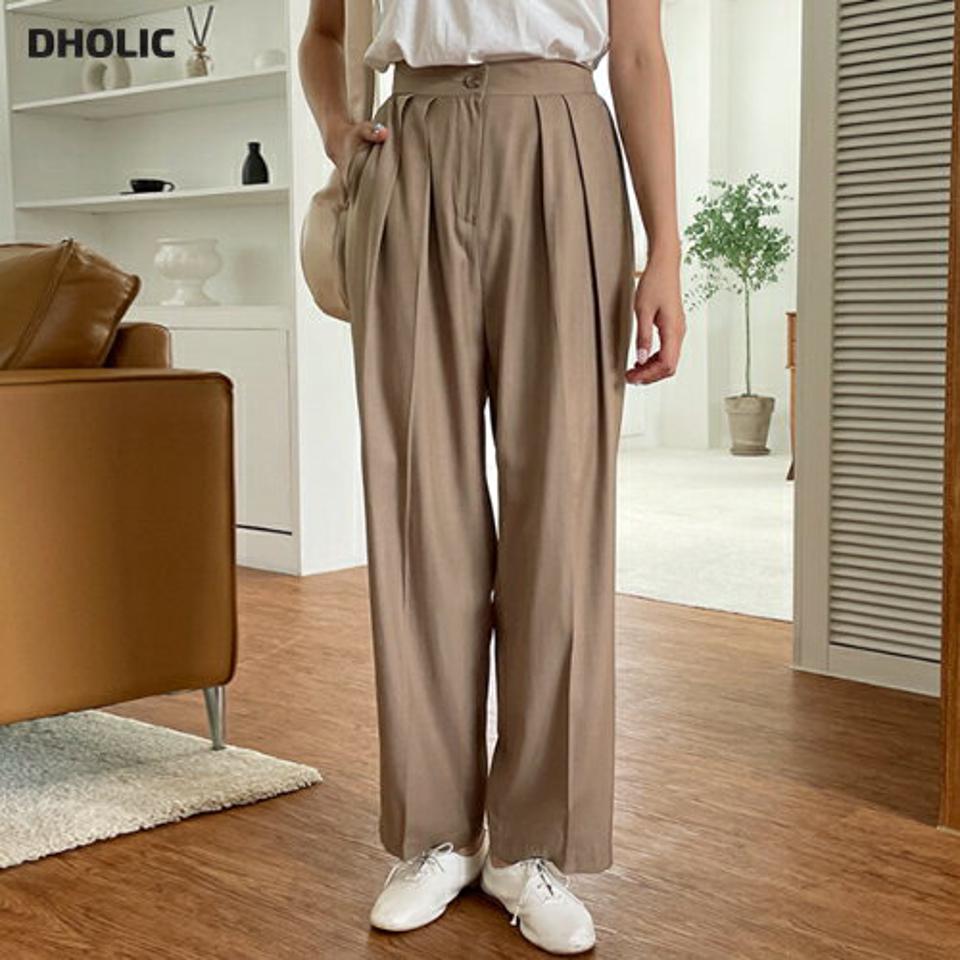 ツータックストレートスラックス・全3色・t00153 レディース 【pt】 スラックス パンツ ズボン ロングパンツ ストレート タック 単色 無地 シンプル ベーシック 大人 春 夏 韓国 ファッション NIJU