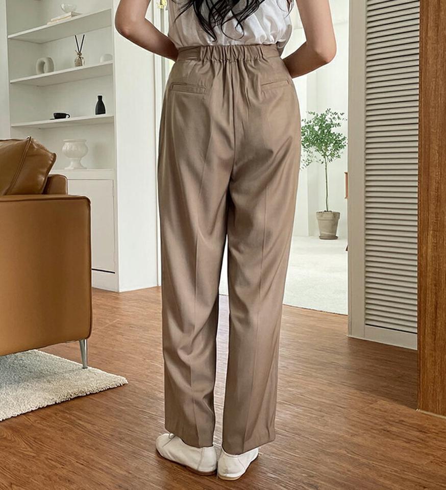 ツータックストレートスラックス・全3色・t00153 レディース 【pt】 スラックス パンツ ズボン ロングパンツ ストレート タック 単色 無地 シンプル ベーシック 大人 春 夏 韓国 ファッション NIJU