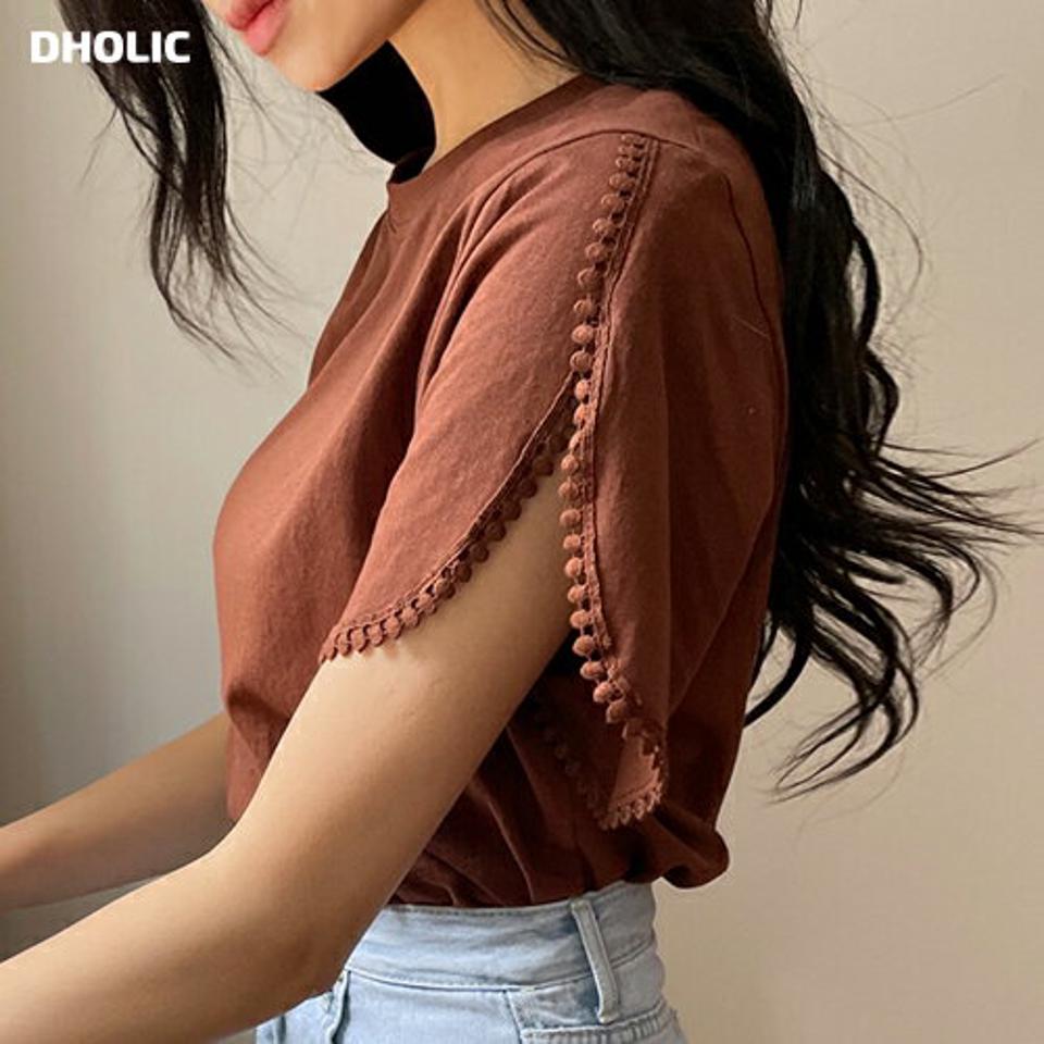 チューリップスリーブTシャツ・全2色・b00146 レディース 【tops】 トップス Tシャツ チューリップスリーブ 半袖 可愛い かわいい シンプル 春 夏 韓国 ファッション NIJU