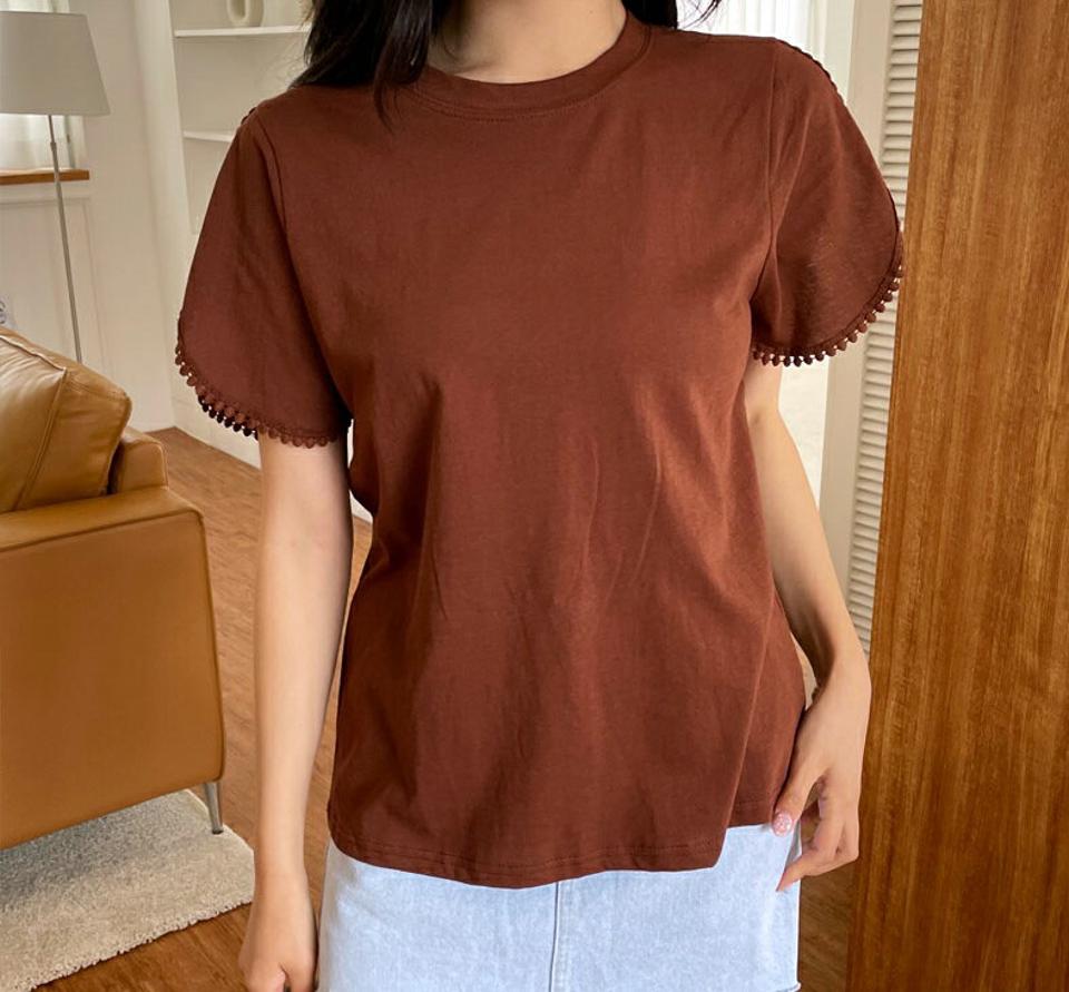 チューリップスリーブTシャツ・全2色・b00146 レディース 【tops】 トップス Tシャツ チューリップスリーブ 半袖 可愛い かわいい シンプル 春 夏 韓国 ファッション NIJU