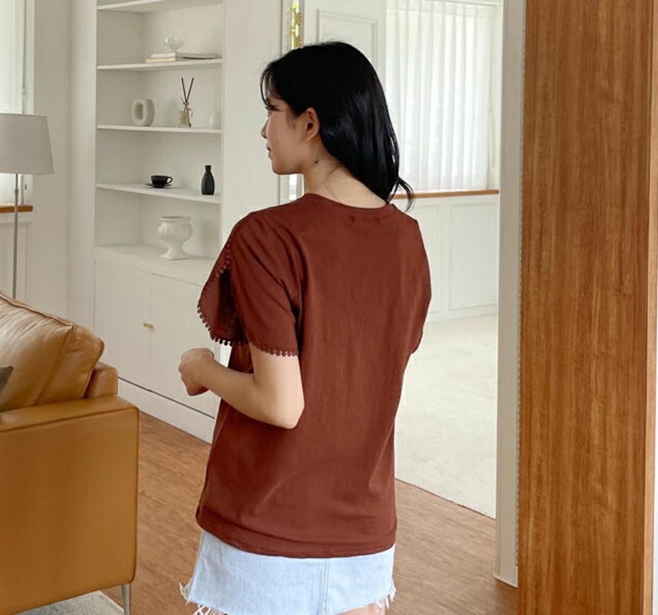 チューリップスリーブTシャツ・全2色・b00146 レディース 【tops】 トップス Tシャツ チューリップスリーブ 半袖 可愛い かわいい シンプル 春 夏 韓国 ファッション NIJU