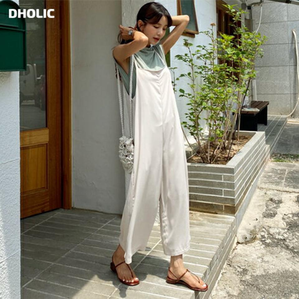 2WAYオールインワン・全3色・b57645 レディース 【pt】 オールインワン パンツ ズボン スリーブレス ノースリーブ 前後着用自由 カジュアル 単色 無地 シンプル 春 夏 韓国 ファッション