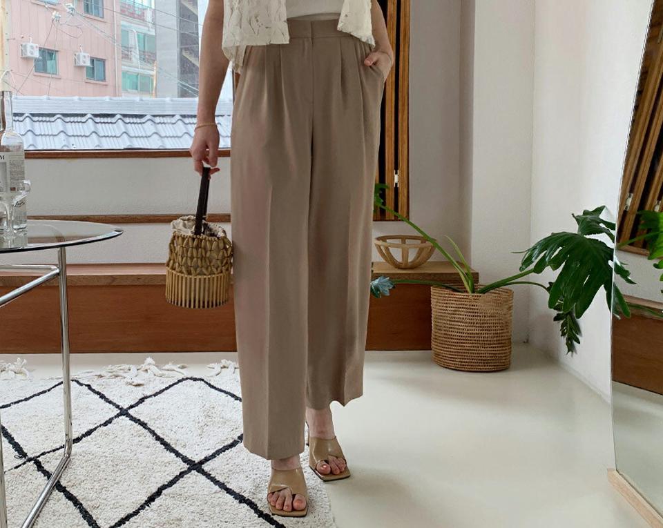 ツータックスラックス・全3色・t57667 レディース 【pt】 パンツ ズボン ロングパンツ スラックス タック 単色 無地 シンプル ベーシック 大人 オフィスカジュアル 春 夏 韓国 ファッション