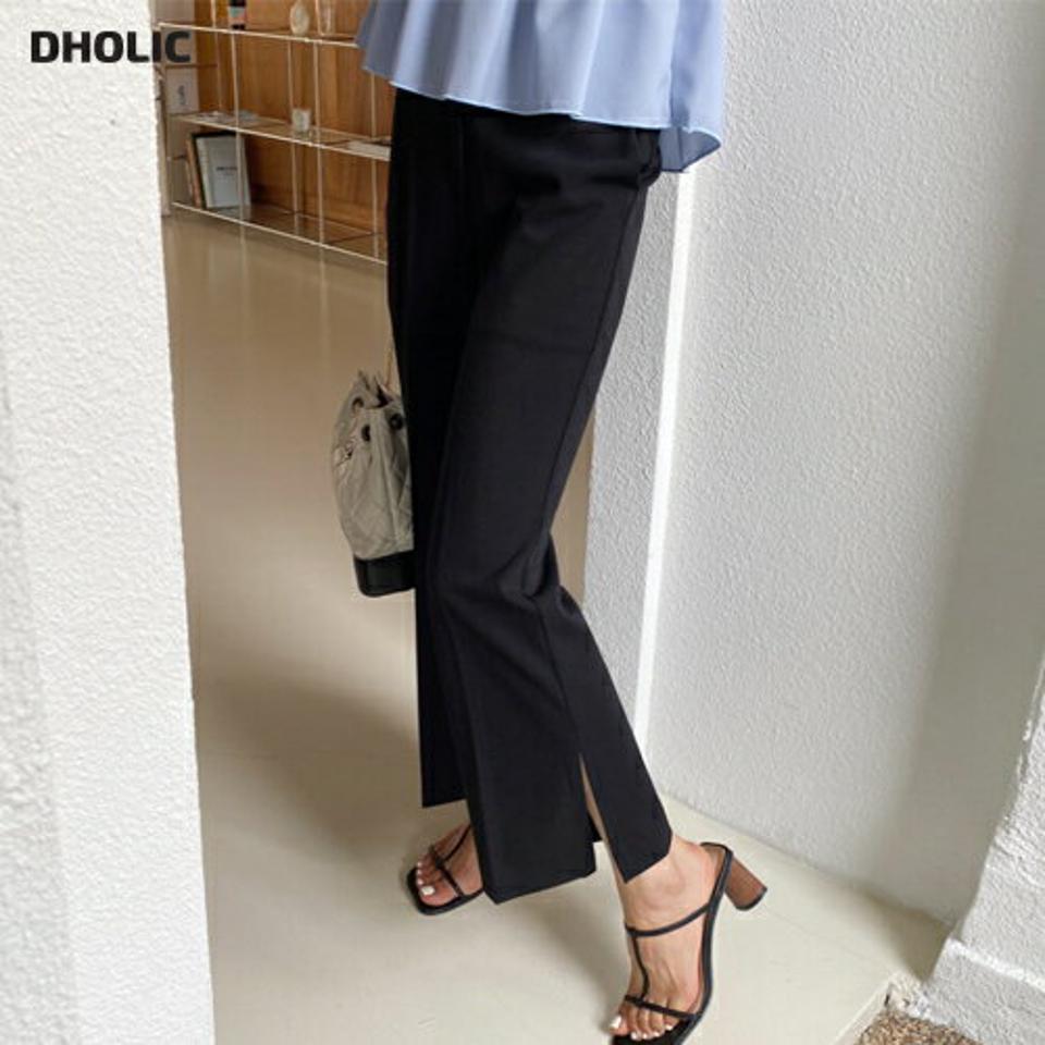 スリットフレアスラックス・全3色・t57656 レディース 【pt】 スラックス パンツ ズボン ロングパンツ フレア スリット 単色 無地 シンプル 大人 春 夏 韓国 ファッション