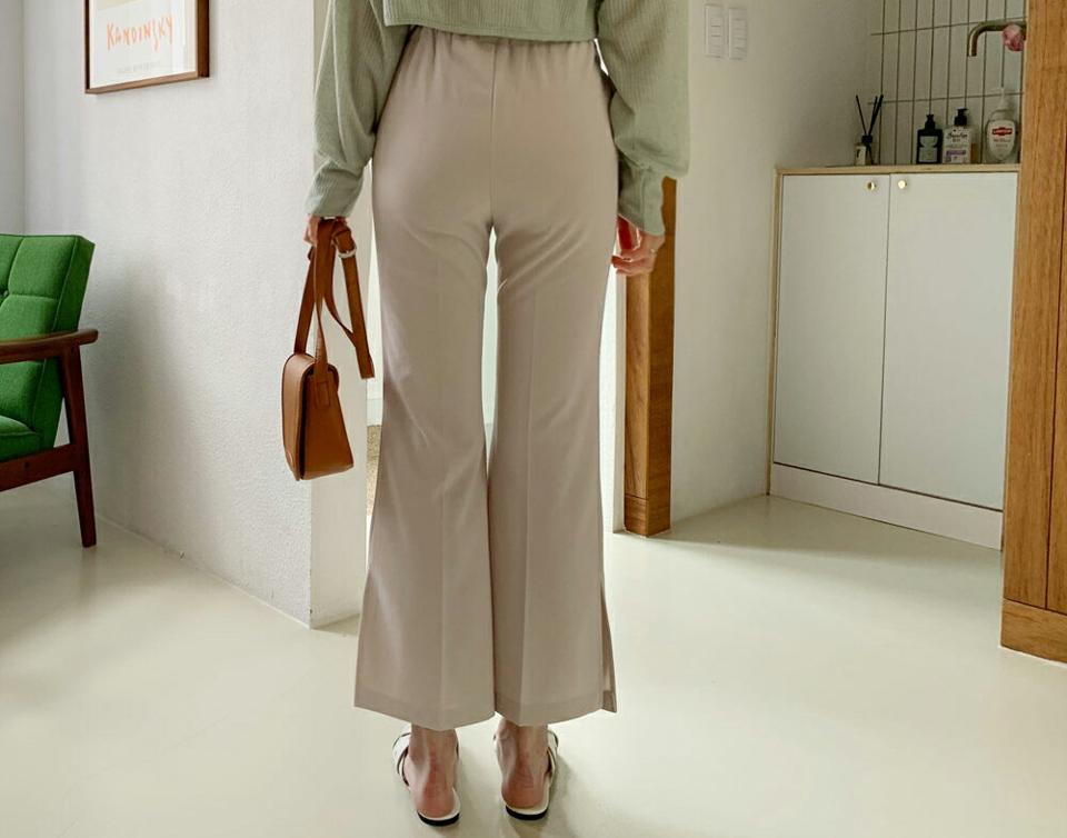 スリットフレアスラックス・全3色・t57656 レディース 【pt】 スラックス パンツ ズボン ロングパンツ フレア スリット 単色 無地 シンプル 大人 春 夏 韓国 ファッション